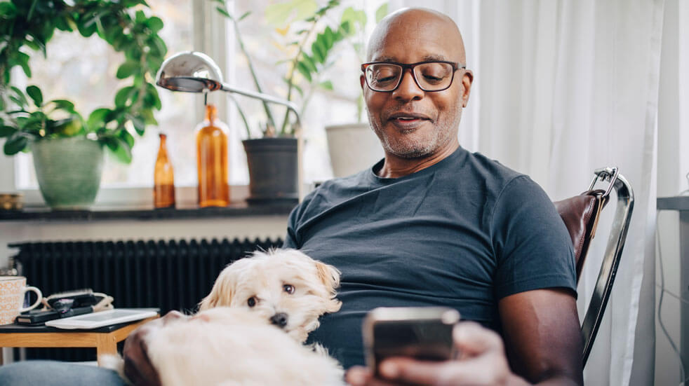 Why having pets at home could change your life; man with dog